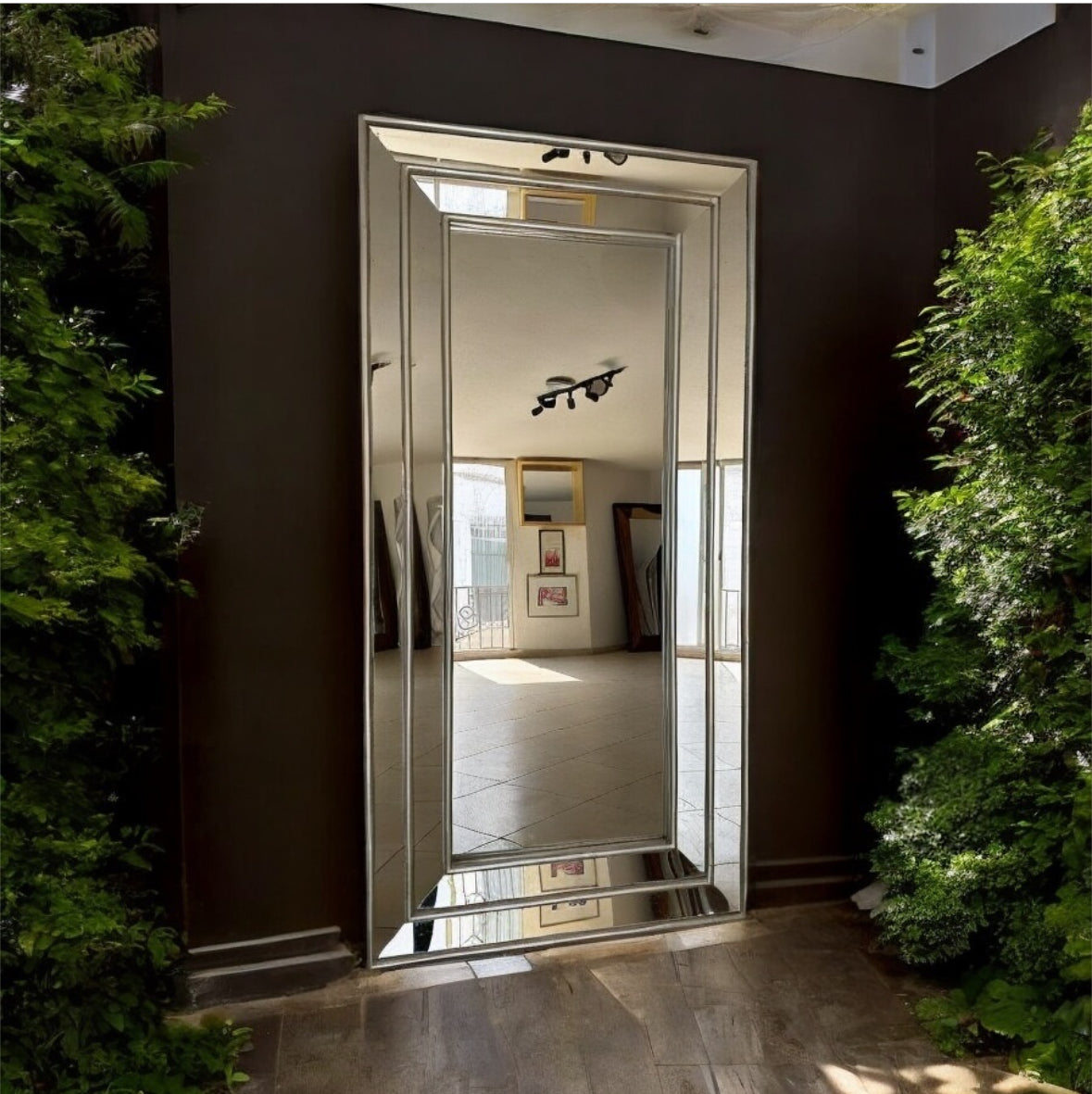 Espejo Triple Nicolo plata