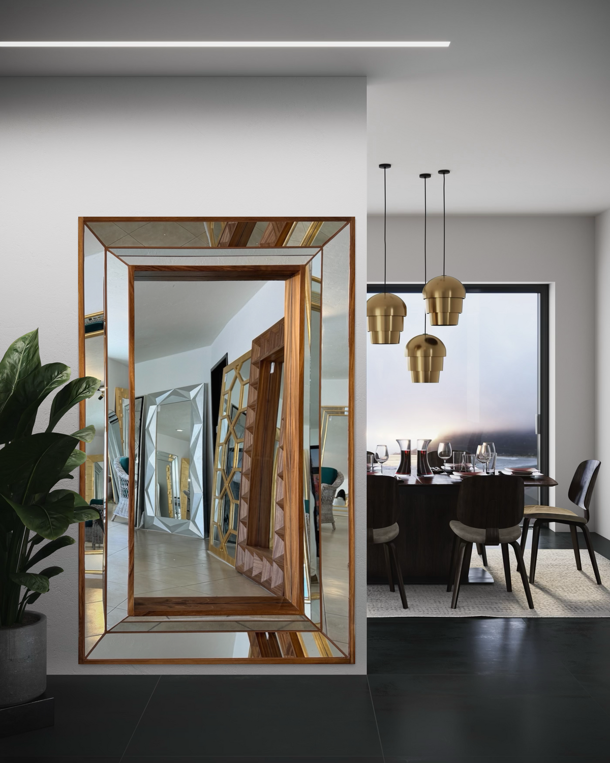 Espejo decorativo Platinum parota