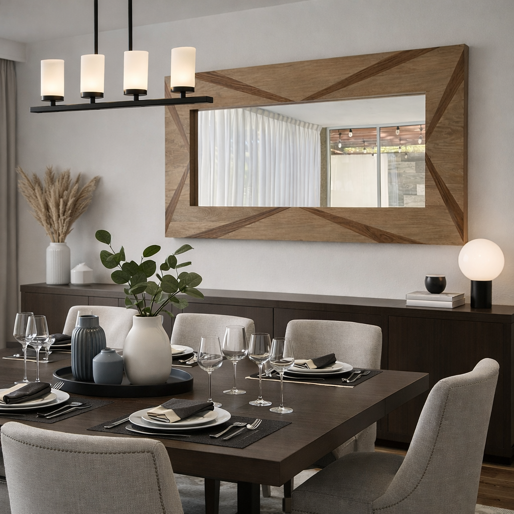 Espejo decorativo encino/ parota