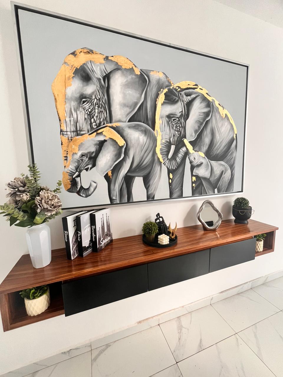 Cuadro Familia Elefante