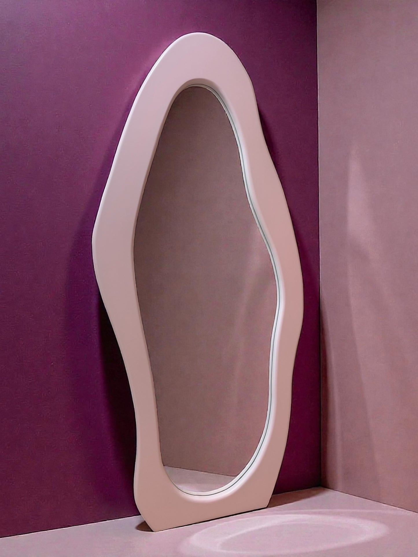 Espejo decorativo de piso cuerpo completo orgánico