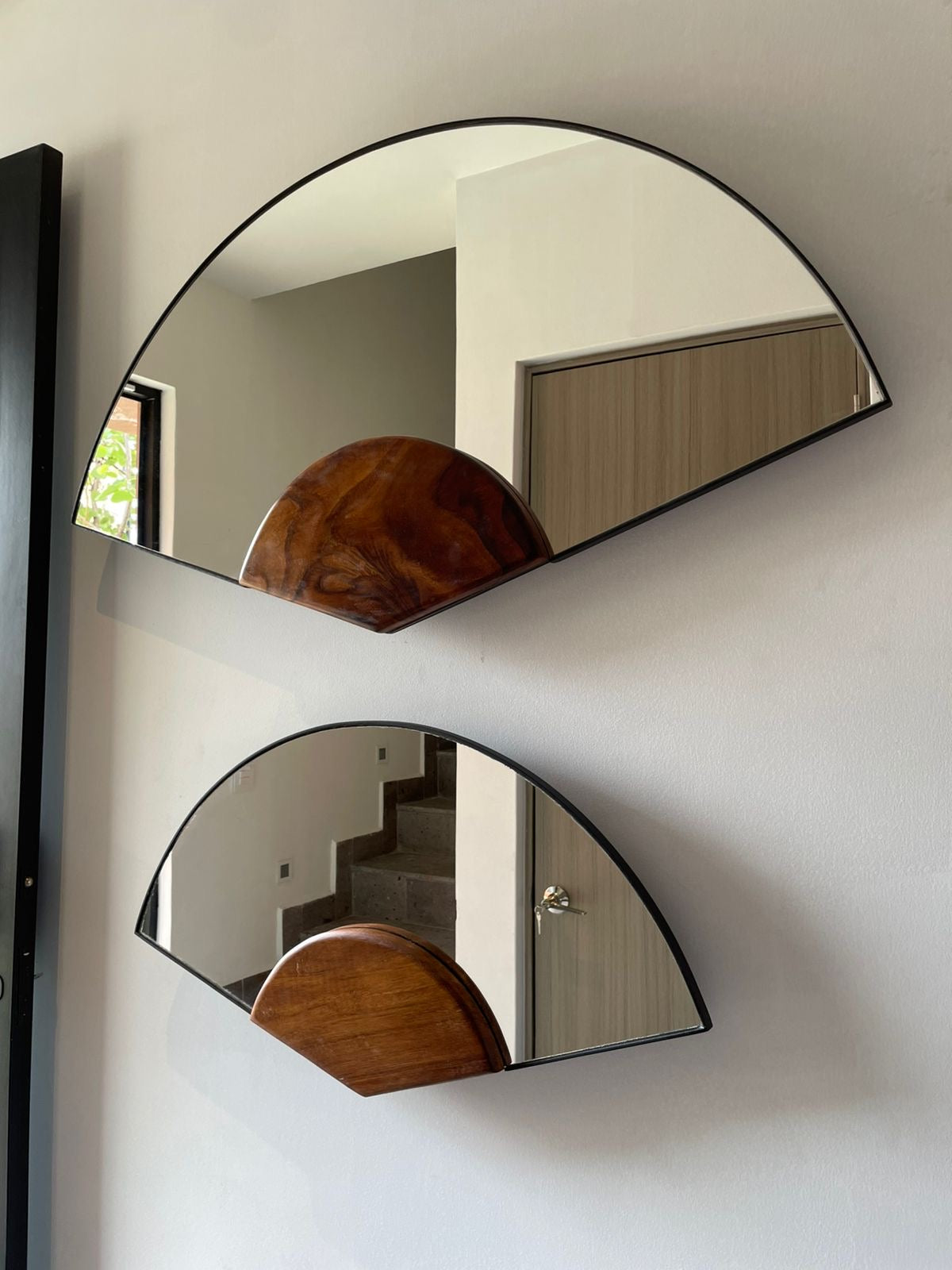 Espejos decorativos Set, abanicos Madera de Parota