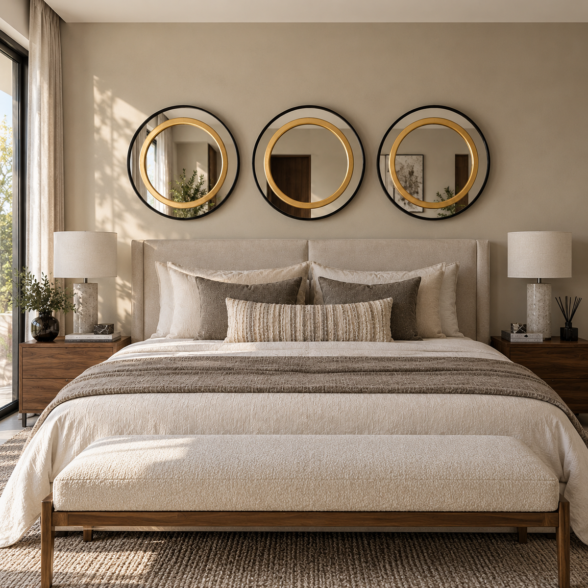 Set espejos decorativos redondos Kail