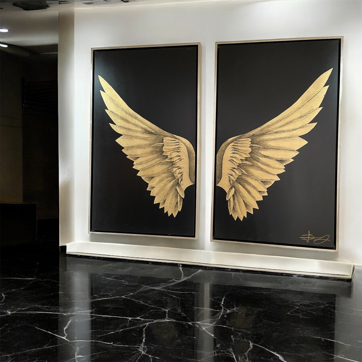 Cuadro Set de Alas doradas