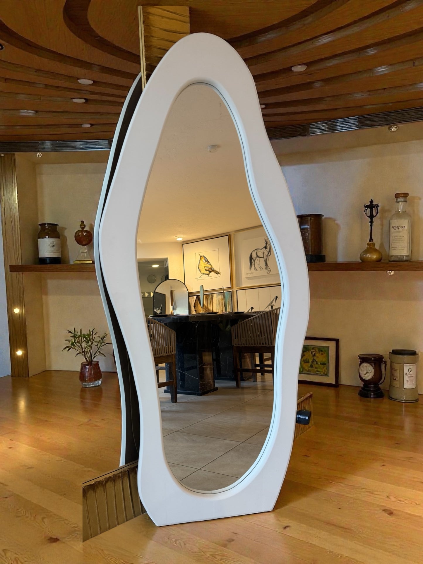 Espejo decorativo de cuerpo completo orgánico