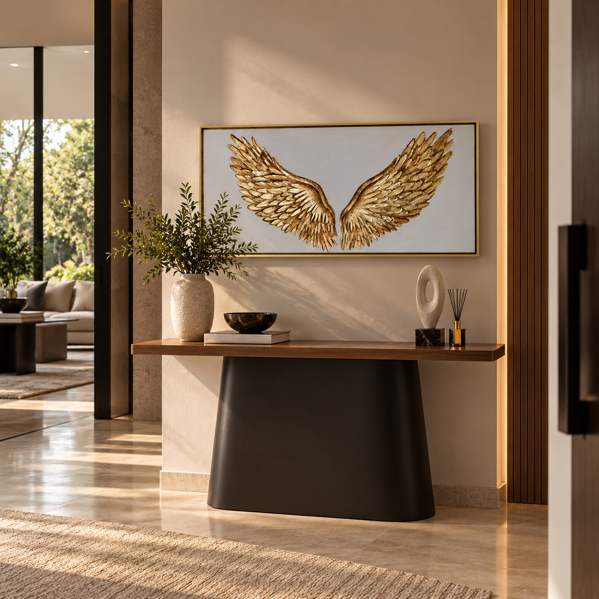 Cuadro alas de ángel con hoja de oro