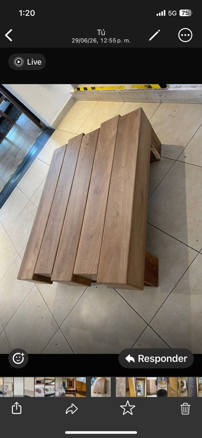 Mesa de centro de sala Cassia de encino
