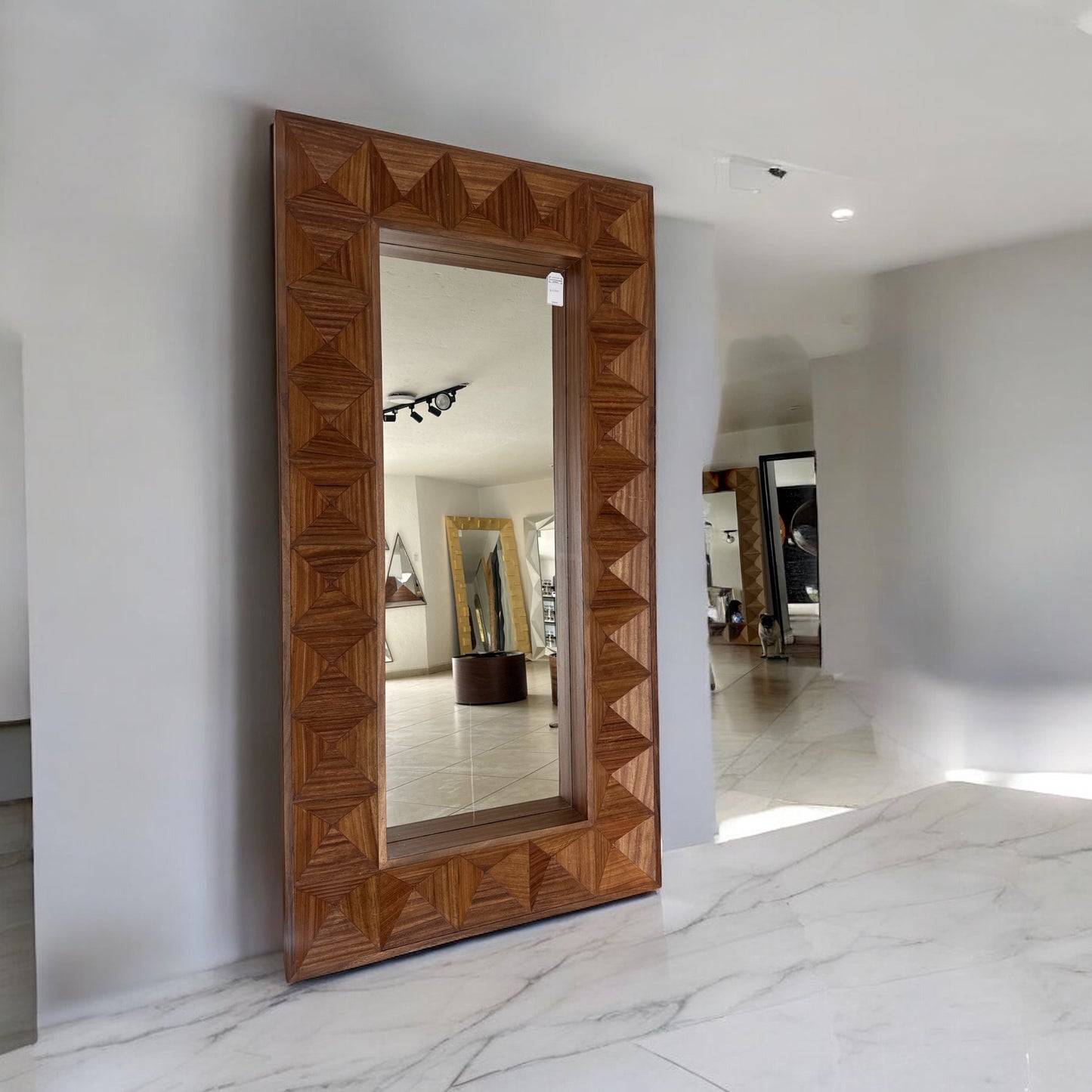 Espejo Diamante parota inverso