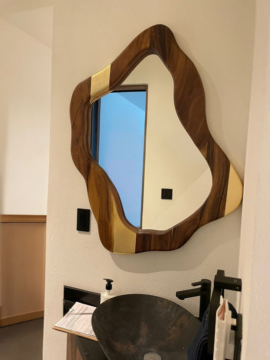 Espejo orgánico parota oro