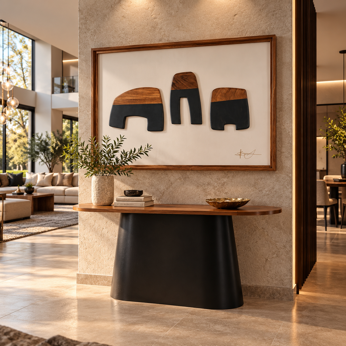 Cuadro Decorativo Stones parota - arte objeto