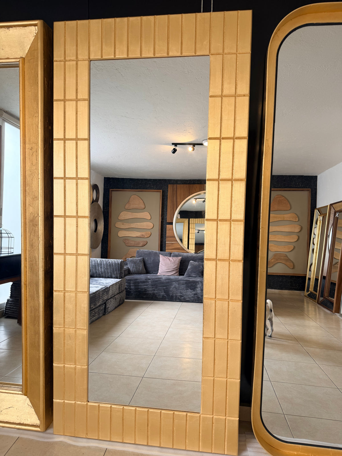 Espejo decorativo placas oro