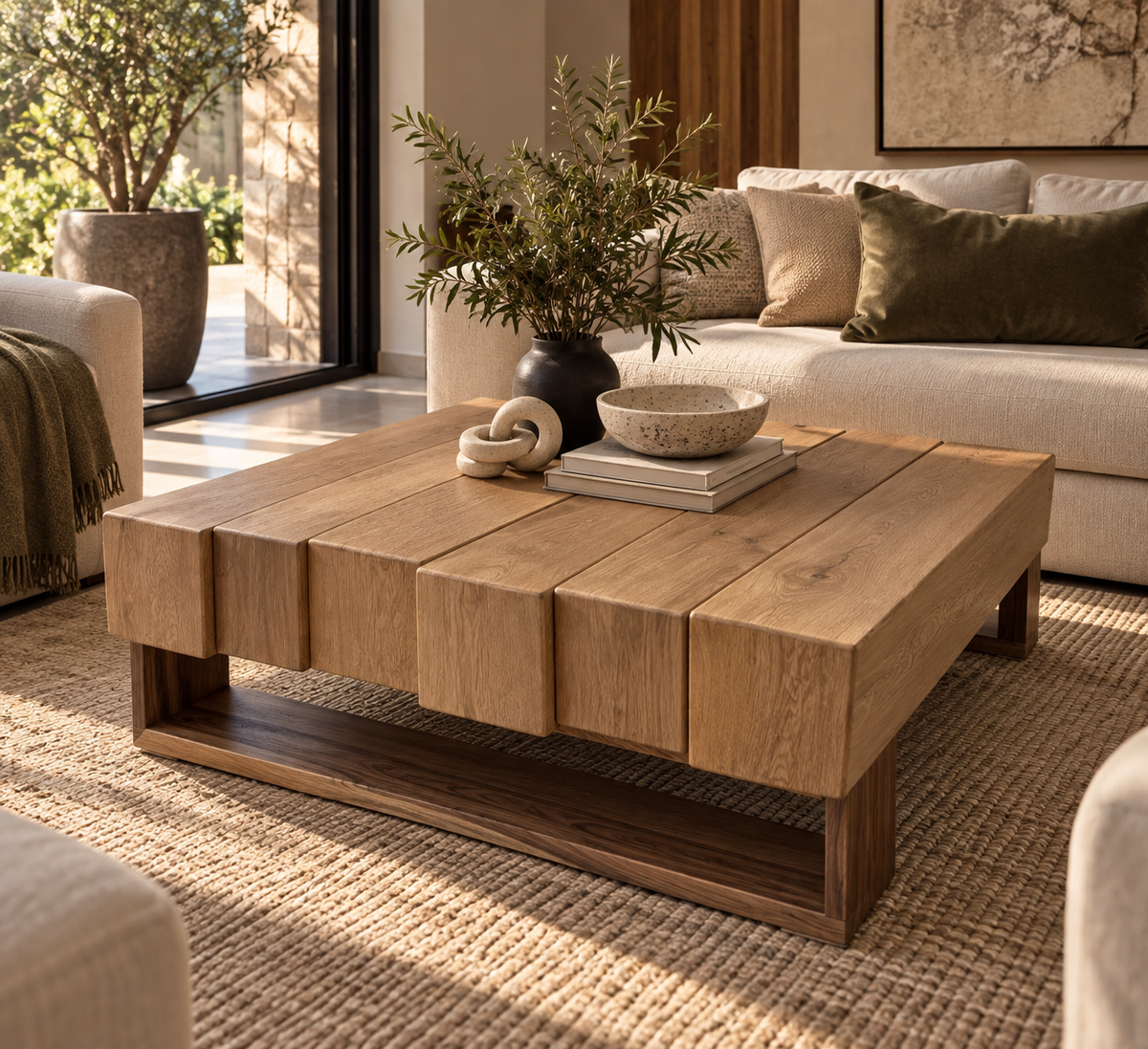 Mesa de centro de sala Cassia de encino