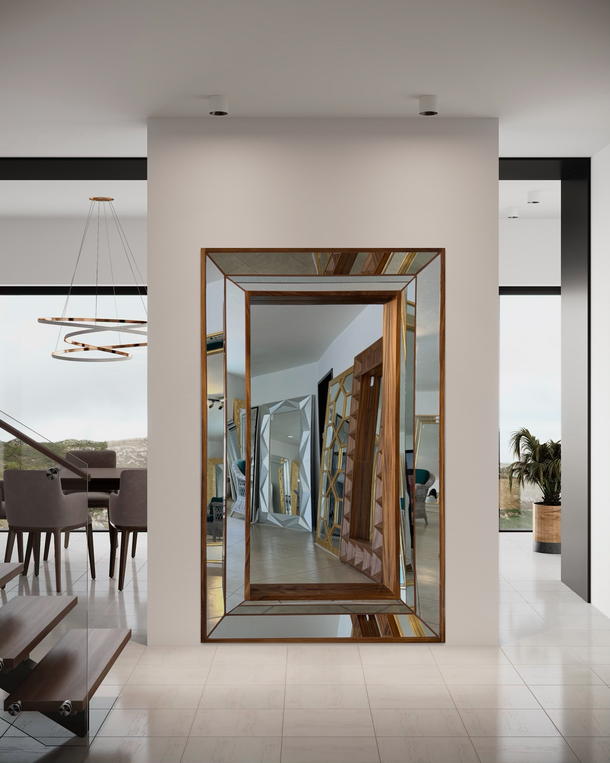 Espejo decorativo Platinum parota