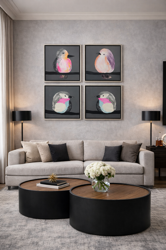 Set cuadros decorativos canto de las aves