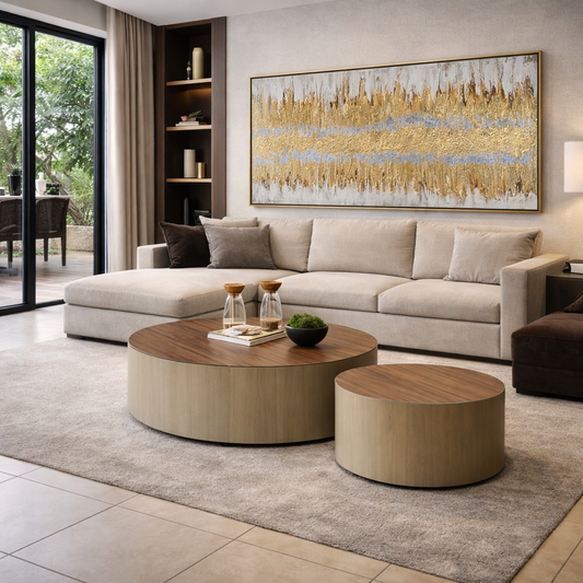 Cuadro decorativo abatracto vida oro y plata