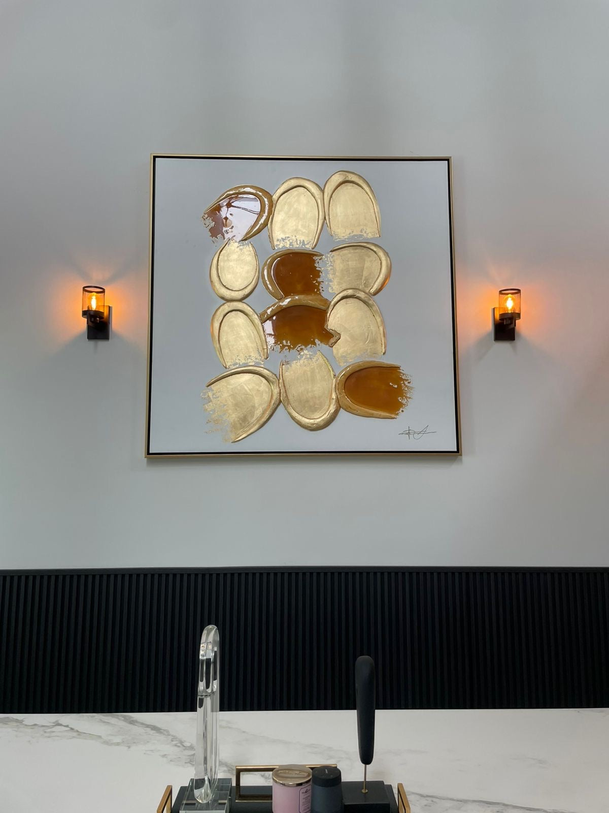 Cuadro decorativo gran formato Golden rocks
