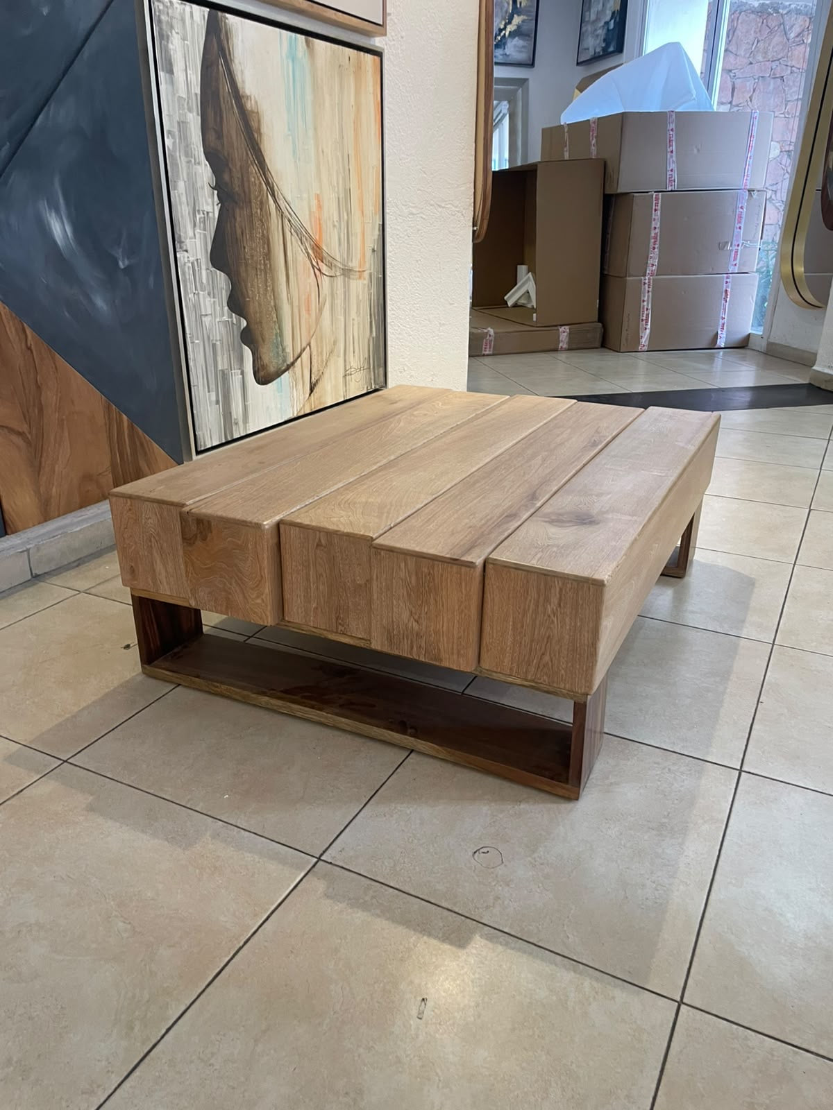 Mesa de centro de sala Cassia de encino