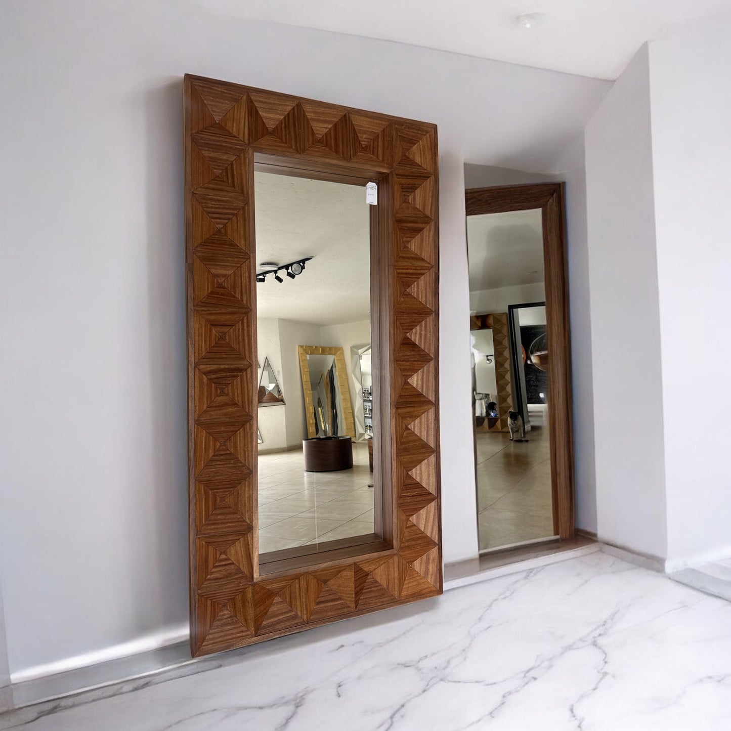 Espejo Diamante parota inverso