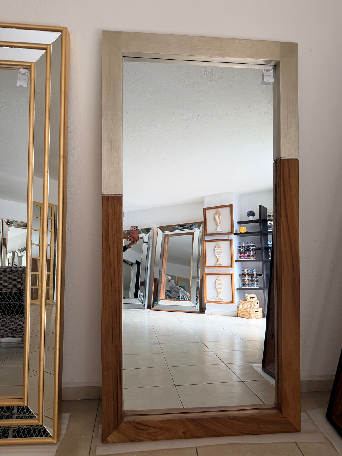 Espejo decorativo plata parota