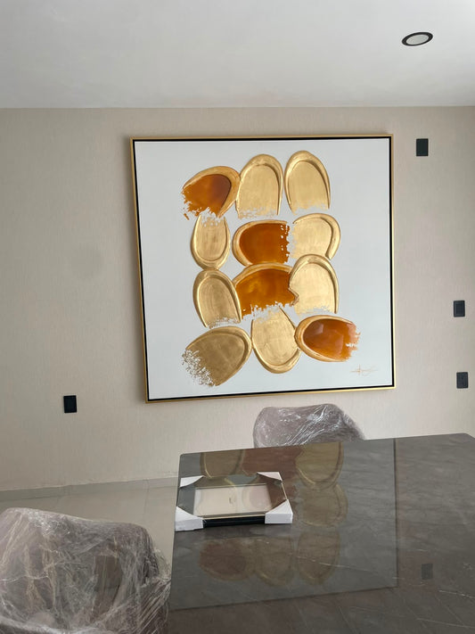 Cuadro decorativo gran formato Golden rocks
