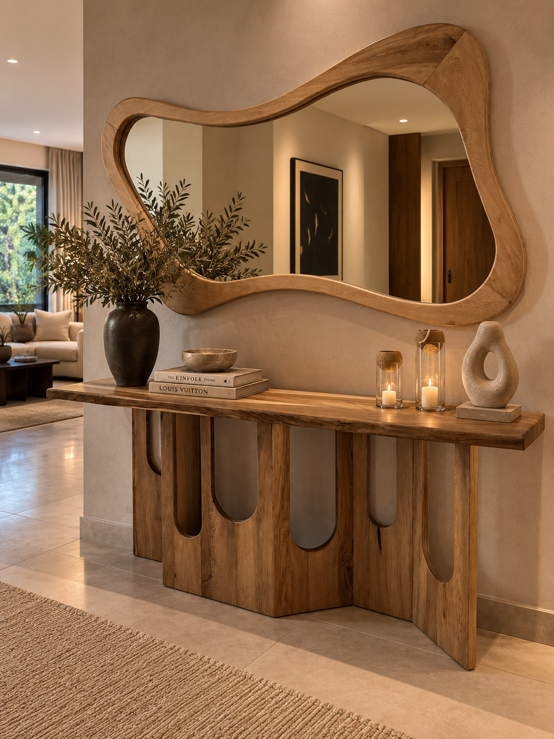 Espejo decorativo orgánico encino Julien