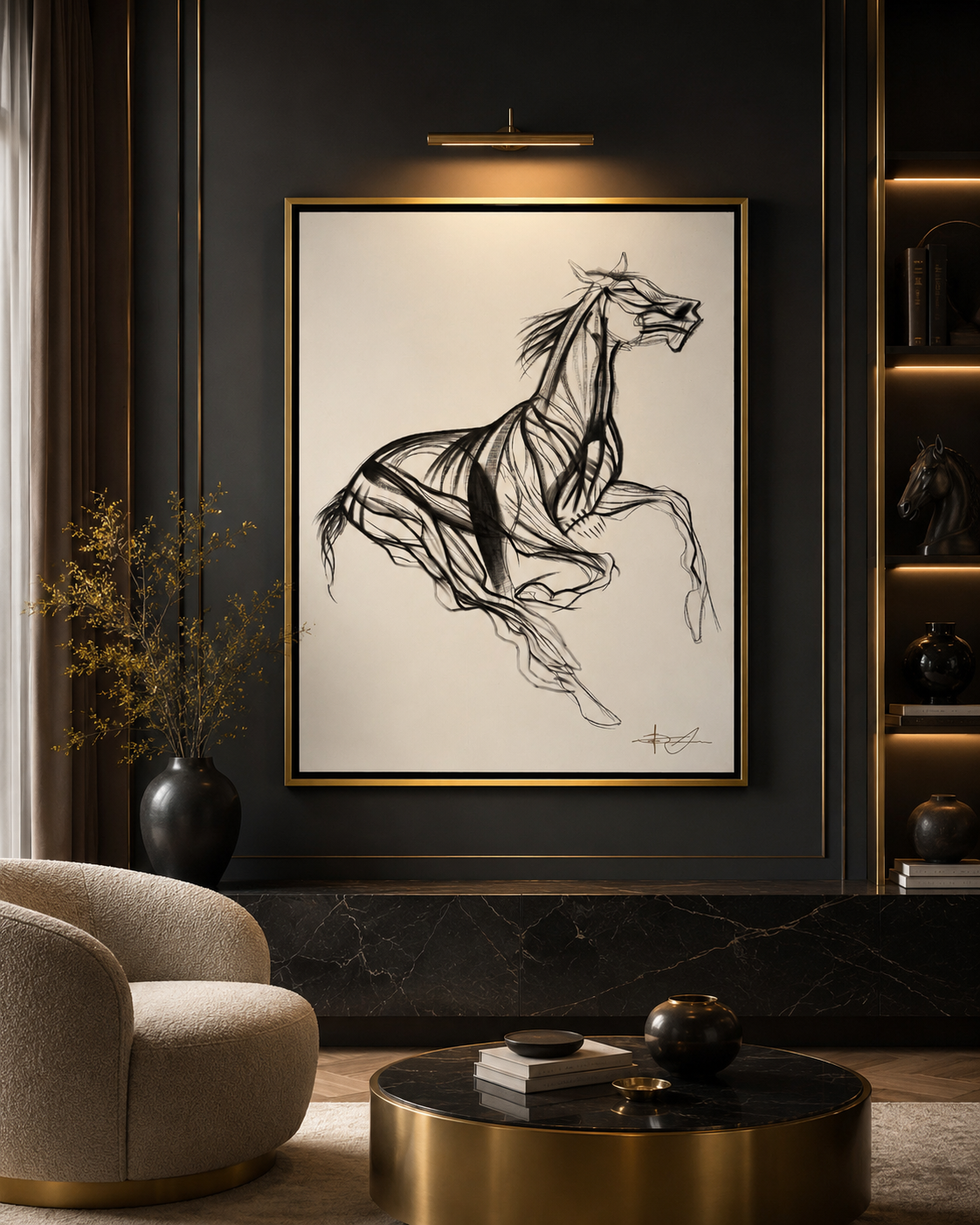 Cuadro decorativo caballo a galope
