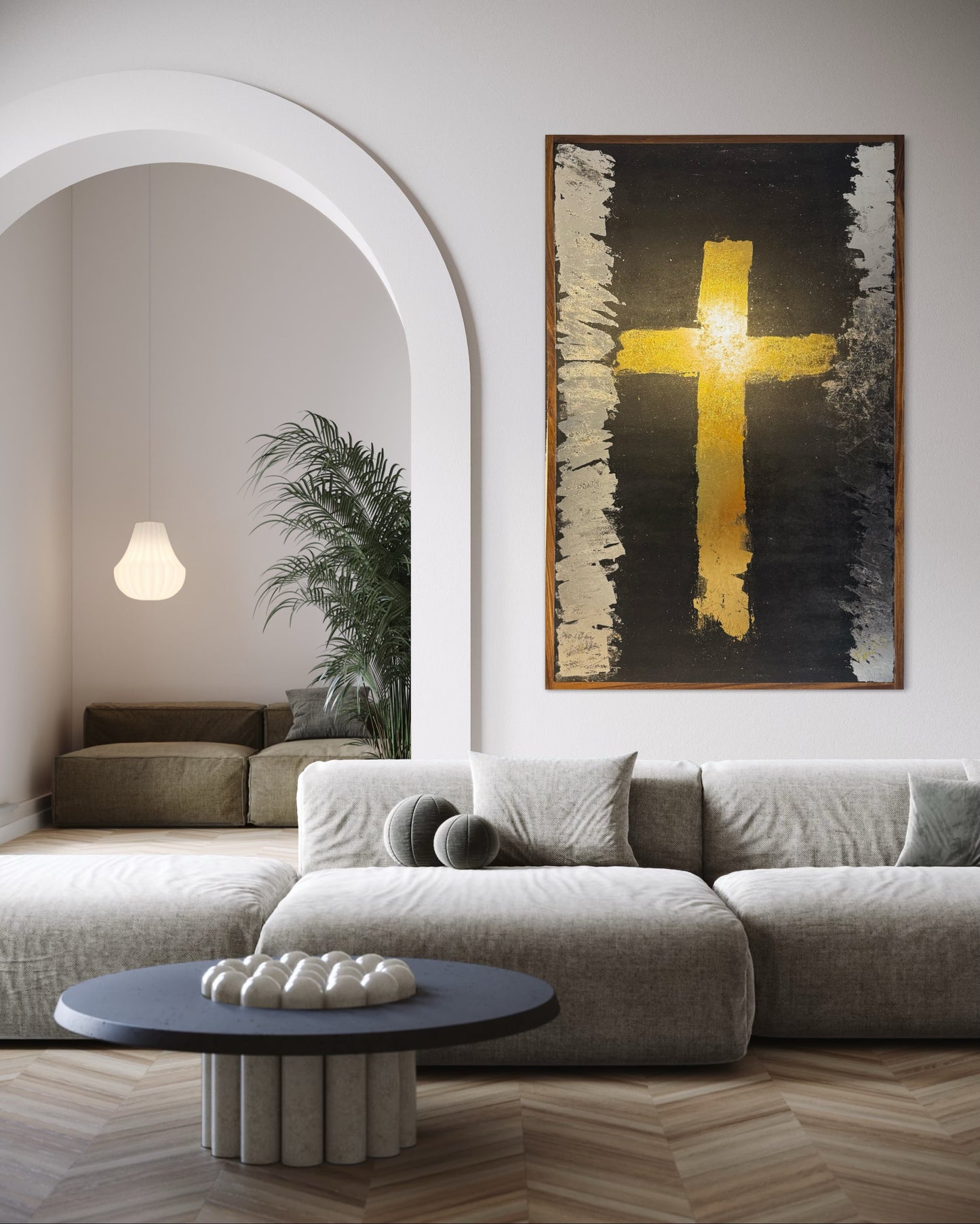 Cuadro Cruz oro/ plata