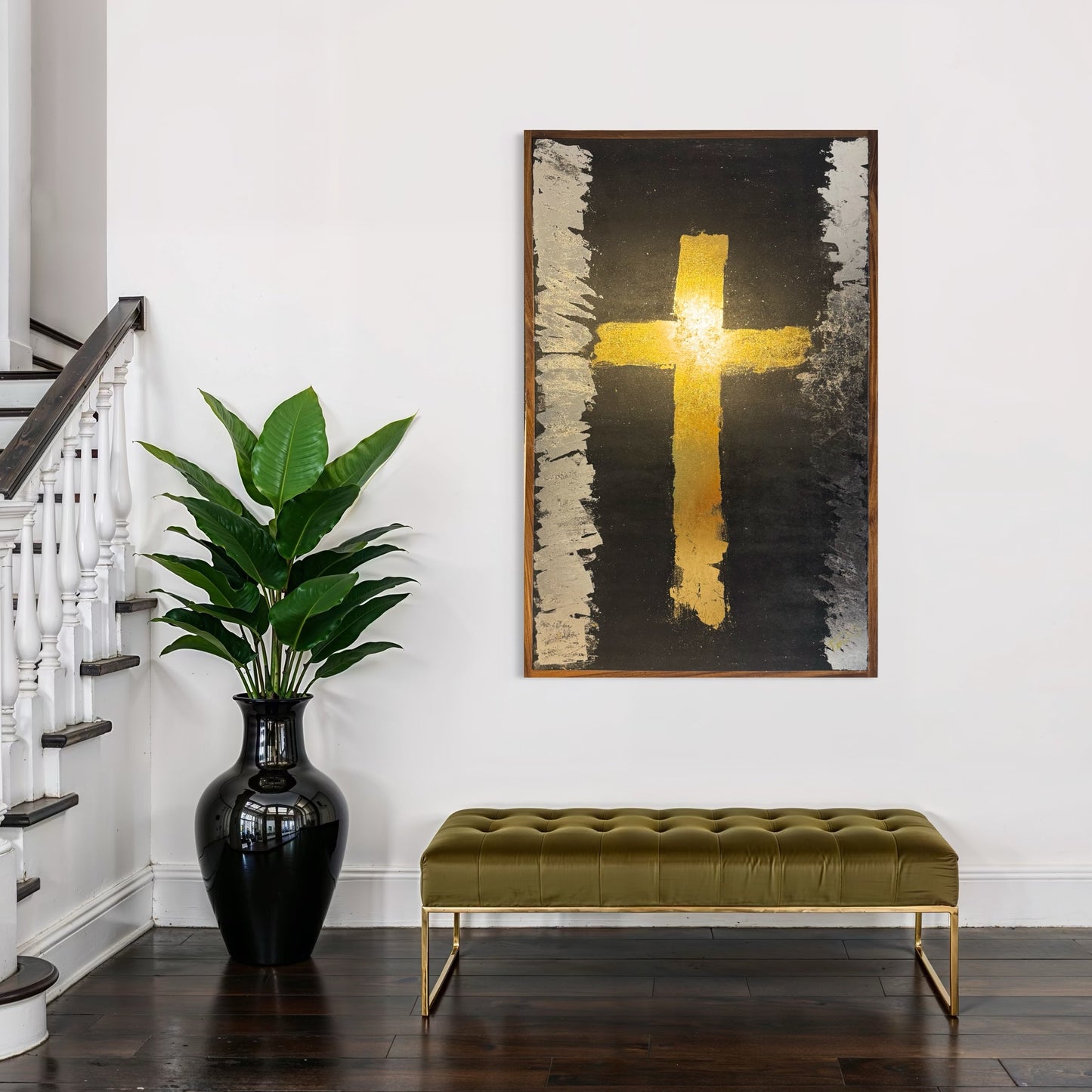 Cuadro Cruz oro/ plata