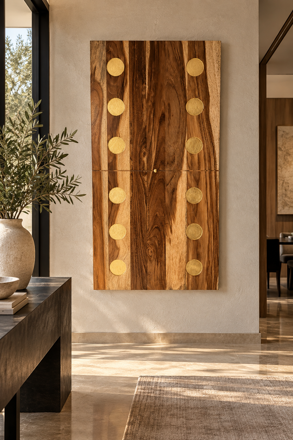 Cuadro decorativo ficha de domino de madera